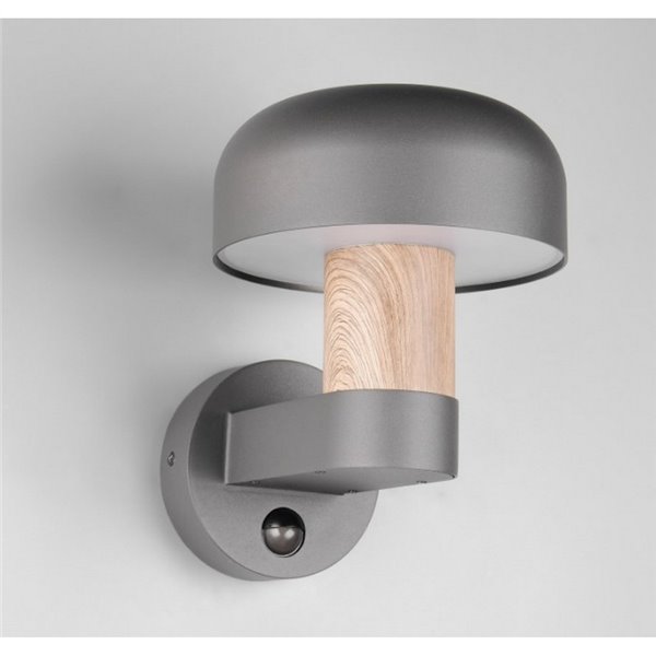 Aplique de pared exterior FRASER sensor de movimiento, bombilla excl. 1x E27 max. 10W IP44 imitación madera
