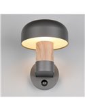 Aplique de pared exterior FRASER sensor de movimiento, bombilla excl. 1x E27 max. 10W IP44 imitación madera