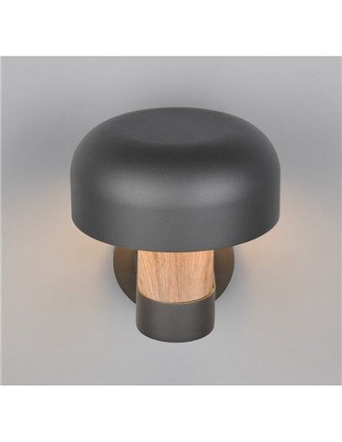 Aplique de pared exterior FRASER sensor de movimiento, bombilla excl. 1x E27 max. 10W IP44 imitación madera