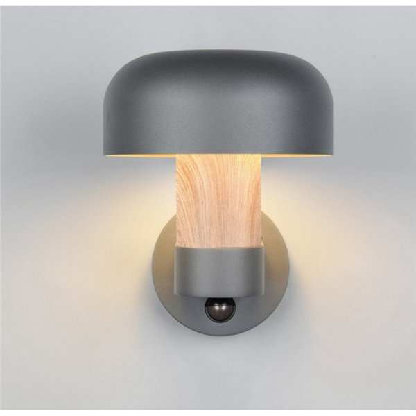 Applique murale d'extérieur FRASER avec détecteur de mouvement, ampoule exclue. 1x E27 max. 10W IP44 imitation bois