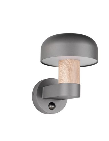 Aplique de pared exterior FRASER sensor de movimiento, bombilla excl. 1x E27 max. 10W IP44 imitación madera