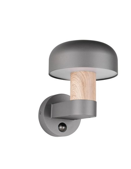 Aplique de pared exterior FRASER sensor de movimiento, bombilla excl. 1x E27 max. 10W IP44 imitación madera