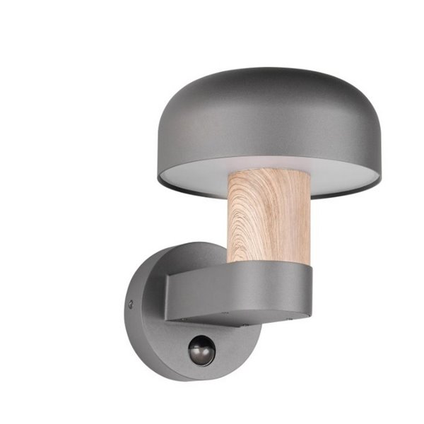 Aplique de pared exterior FRASER sensor de movimiento, bombilla excl. 1x E27 max. 10W IP44 imitación madera