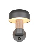 Luminária de parede externa FRASER com sensor de movimento, lâmpada excl. 1x E27 máx. 10W IP44 imitação de madeira