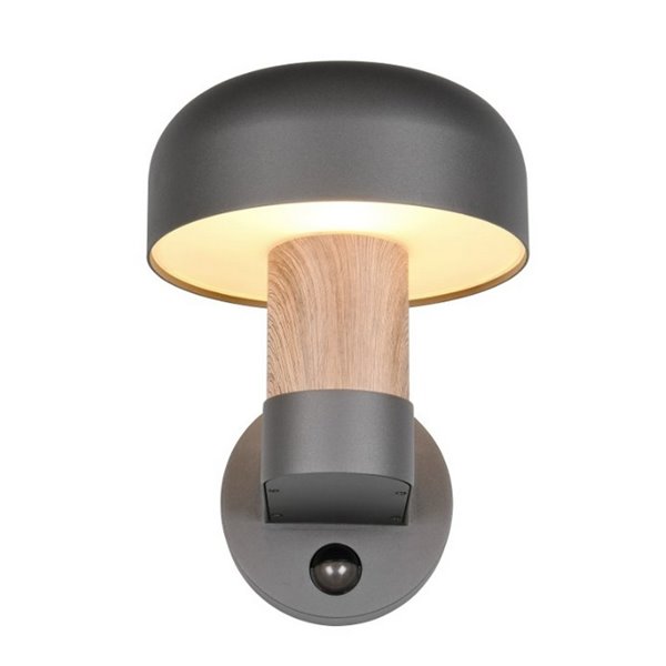Luminária de parede externa FRASER com sensor de movimento, lâmpada excl. 1x E27 máx. 10W IP44 imitação de madeira