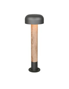 Poste para exterior FRASER 54cm alto, aluminio fundido imitación madera bombilla excl. 1x E27 max. 10W IP44