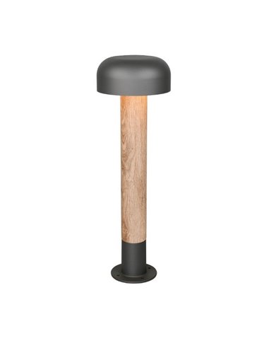 Poste para exterior FRASER 54cm alto, aluminio fundido imitación madera bombilla excl. 1x E27 max. 10W IP44