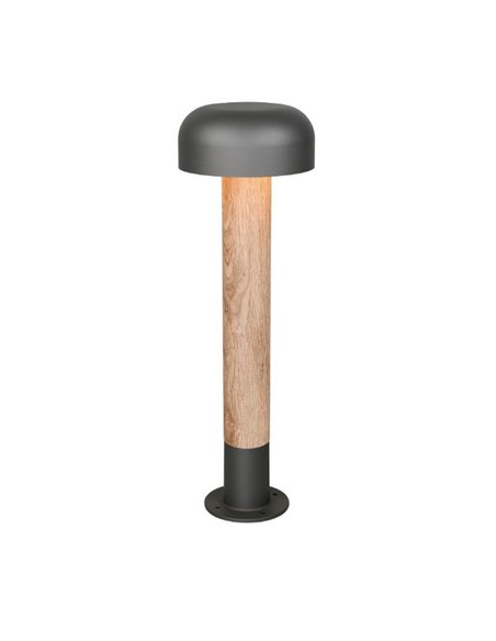 Poste para exterior FRASER 54cm alto, aluminio fundido imitación madera bombilla excl. 1x E27 max. 10W IP44