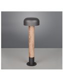 Poste para exterior FRASER 54cm alto, aluminio fundido imitación madera bombilla excl. 1x E27 max. 10W IP44