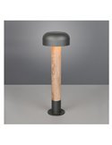 Poste para exterior FRASER 54cm alto, aluminio fundido imitación madera bombilla excl. 1x E27 max. 10W IP44