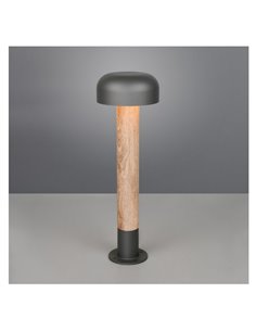 Poste para exterior FRASER 54cm alto, aluminio fundido imitación madera bombilla excl. 1x E27 max. 10W IP44 2