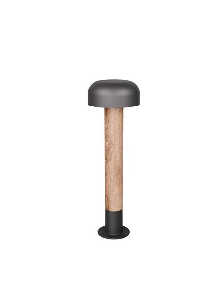 Poste para exterior FRASER 54cm alto, aluminio fundido imitación madera bombilla excl. 1x E27 max. 10W IP44