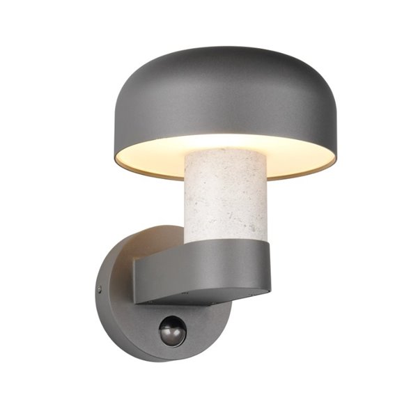 Aplique de pared exterior FRASER sensor de movimiento, bombilla excl. 1x E27 max. 10W IP44 imitación cemento