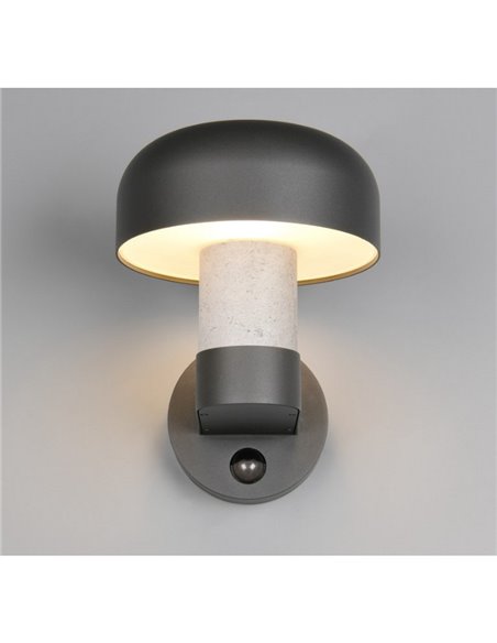 Luminária de parede externa FRASER com sensor de movimento, lâmpada excl. 1x E27 máx. 10W IP44 imitação cimento