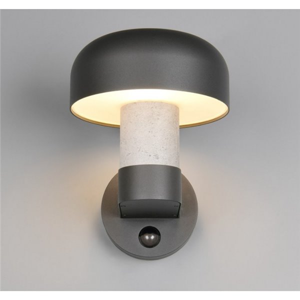 Aplique de pared exterior FRASER sensor de movimiento, bombilla excl. 1x E27 max. 10W IP44 imitación cemento