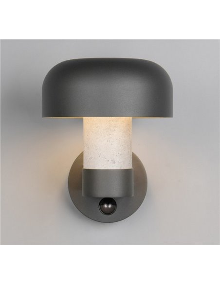 Aplique de pared exterior FRASER sensor de movimiento, bombilla excl. 1x E27 max. 10W IP44 imitación cemento