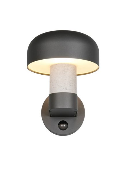 Applique murale d'extérieur FRASER avec détecteur de mouvement, ampoule exclue. 1x E27 max. 10W IP44 imitation ciment