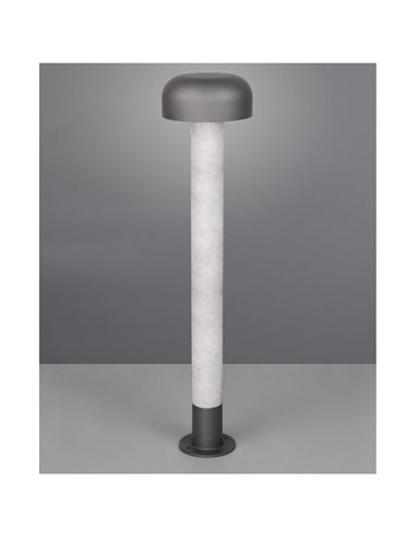 Poste para exterior FRASER 84cm alto, aluminio fundido imitación cemento bombilla excl. 1x E27 max. 10W IP44