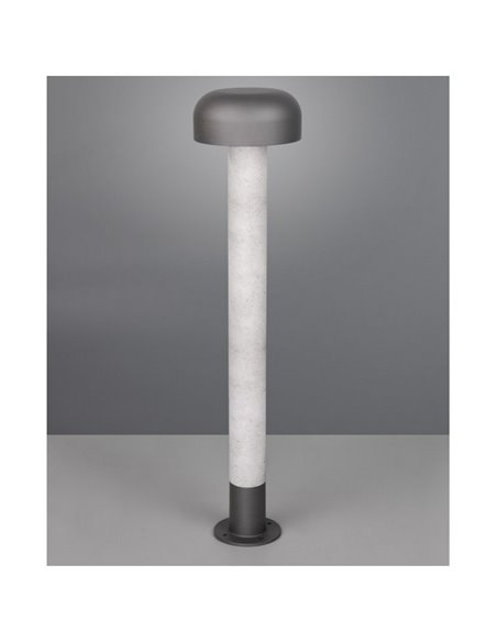 Poste para exterior FRASER 84cm alto, aluminio fundido imitación cemento bombilla excl. 1x E27 max. 10W IP44