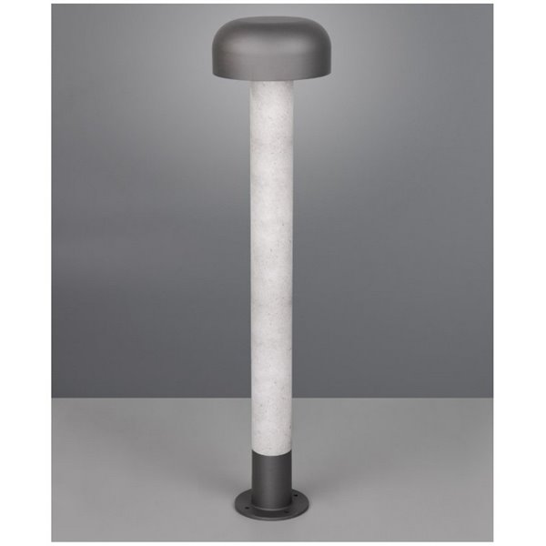 Poste para exterior FRASER 84cm alto, aluminio fundido imitación cemento bombilla excl. 1x E27 max. 10W IP44