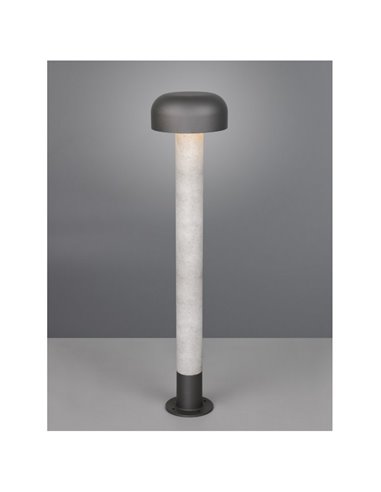 Poste para exterior FRASER 84cm alto, aluminio fundido imitación cemento bombilla excl. 1x E27 max. 10W IP44