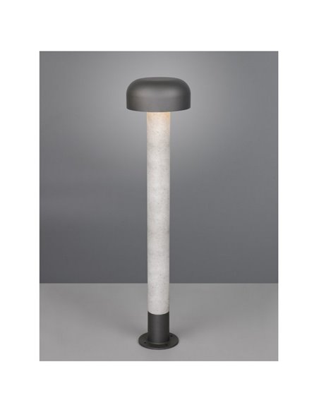 Poteau extérieur FRASER, hauteur 84 cm, aluminium moulé, aspect ciment, ampoule exclue. 1x E27 max. 10 W IP44