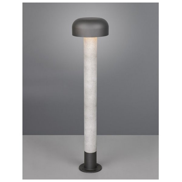 Poste para exterior FRASER 84cm alto, aluminio fundido imitación cemento bombilla excl. 1x E27 max. 10W IP44