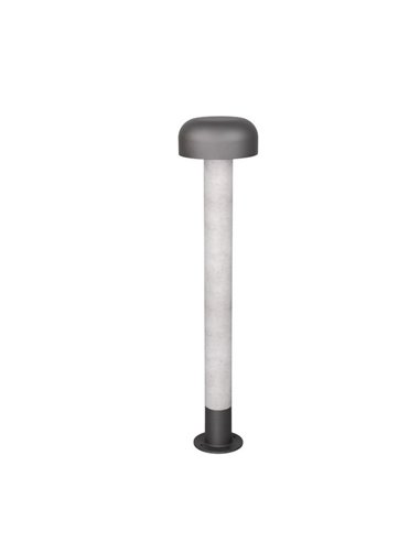 Poste para exterior FRASER 84cm alto, aluminio fundido imitación cemento bombilla excl. 1x E27 max. 10W IP44