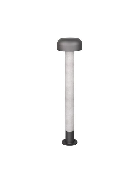 Poste para exterior FRASER 84cm alto, aluminio fundido imitación cemento bombilla excl. 1x E27 max. 10W IP44