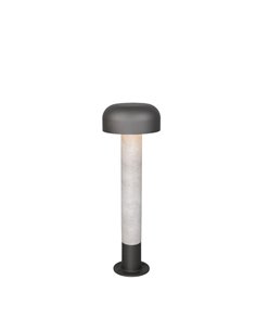 Poste FRASER para exterior 54cm alto, aluminio fundido imitación cemento bombilla excl. 1x E27 max. 10W IP44