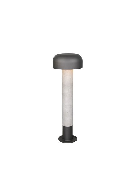 Poste FRASER para exterior 54cm alto, aluminio fundido imitación cemento bombilla excl. 1x E27 max. 10W IP44