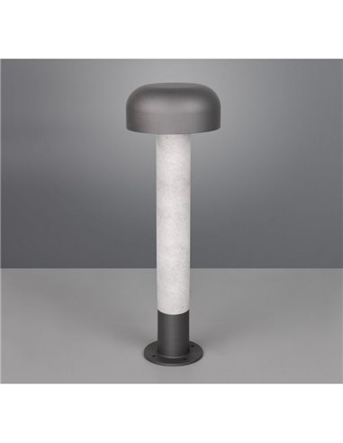 Poste FRASER para exterior 54cm alto, aluminio fundido imitación cemento bombilla excl. 1x E27 max. 10W IP44