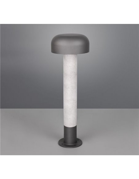 Poste FRASER para exterior 54cm alto, aluminio fundido imitación cemento bombilla excl. 1x E27 max. 10W IP44