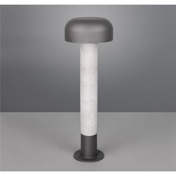 Poste FRASER para exterior 54cm alto, aluminio fundido imitación cemento bombilla excl. 1x E27 max. 10W IP44