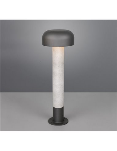 Poste FRASER para exterior 54cm alto, aluminio fundido imitación cemento bombilla excl. 1x E27 max. 10W IP44