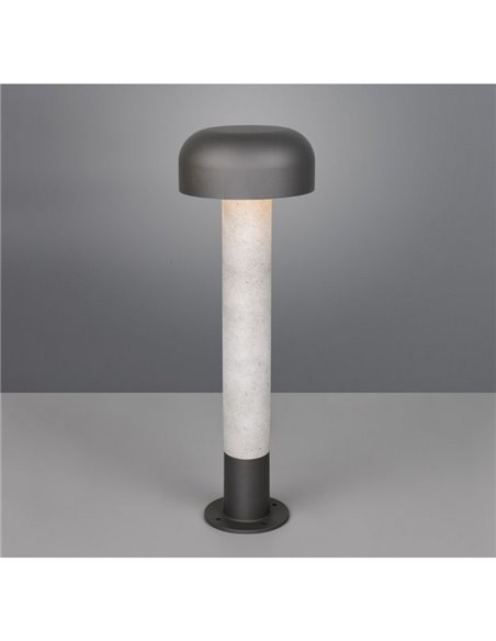 Poste FRASER para exterior 54cm alto, aluminio fundido imitación cemento bombilla excl. 1x E27 max. 10W IP44