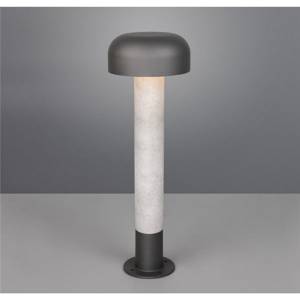 Poste FRASER para exterior 54cm alto, aluminio fundido imitación cemento bombilla excl. 1x E27 max. 10W IP44