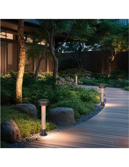 Poteau extérieur FRASER 54 cm de haut, ampoule en fonte d'aluminium aspect ciment excl. 1x E27 max. 10 W IP44