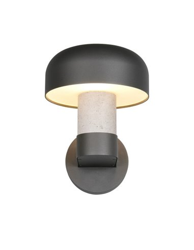 Aplique de pared exterior FRASER aluminio fundido imitación cemento, bombilla excl. 1x E27 max. 10W IP44