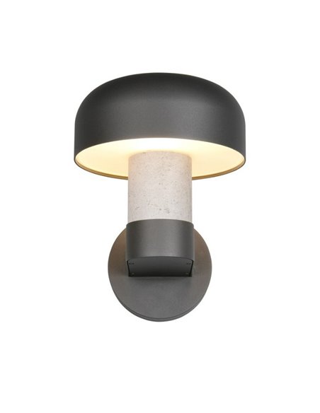 Aplique de pared exterior FRASER aluminio fundido imitación cemento, bombilla excl. 1x E27 max. 10W IP44