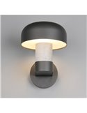 Aplique de pared exterior FRASER aluminio fundido imitación cemento, bombilla excl. 1x E27 max. 10W IP44