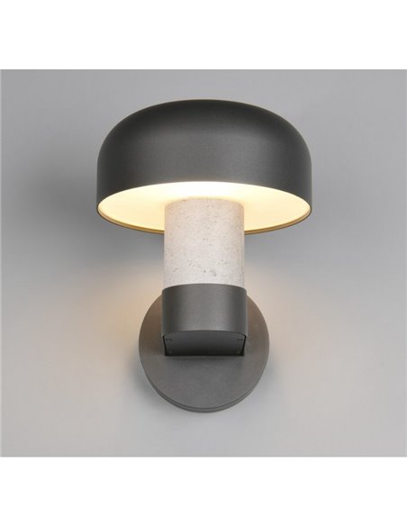 Aplique de pared exterior FRASER aluminio fundido imitación cemento, bombilla excl. 1x E27 max. 10W IP44