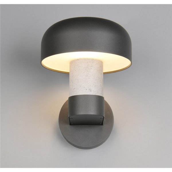 Aplique de pared exterior FRASER aluminio fundido imitación cemento, bombilla excl. 1x E27 max. 10W IP44