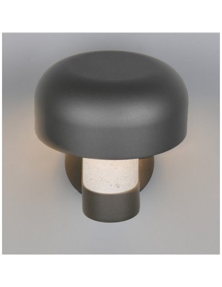Aplique de pared exterior FRASER aluminio fundido imitación cemento, bombilla excl. 1x E27 max. 10W IP44