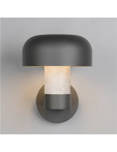 Aplique de pared exterior FRASER aluminio fundido imitación cemento, bombilla excl. 1x E27 max. 10W IP44