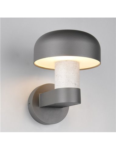 Aplique de pared exterior FRASER aluminio fundido imitación cemento, bombilla excl. 1x E27 max. 10W IP44
