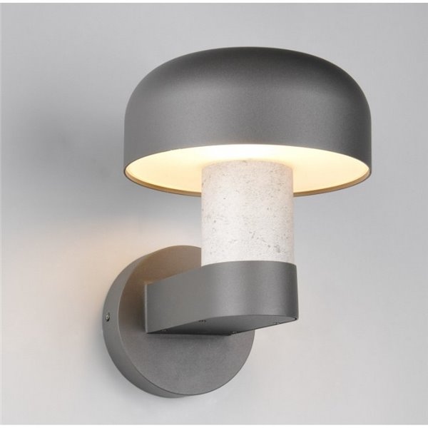 Aplique de pared exterior FRASER aluminio fundido imitación cemento, bombilla excl. 1x E27 max. 10W IP44