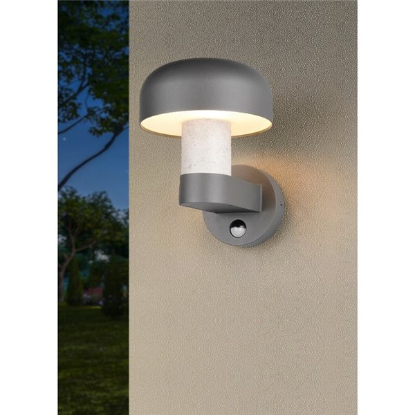 Aplique de pared exterior FRASER aluminio fundido imitación cemento, bombilla excl. 1x E27 max. 10W IP44