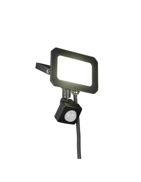 Proyector LED FUNCHAL 20W orientable para exterior 12x14cm con sensor de movimiento 1800lm, 4000K IP44