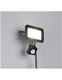 FUNCHAL Foco LED 20W, ajustável para exterior, 12x14cm, com sensor de movimento, 1800lm, 4000K, IP44